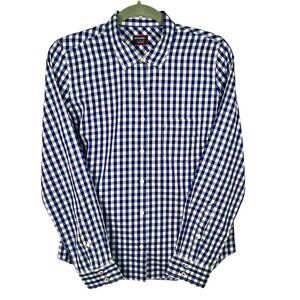 NWT UNTUCKit: Belleza Blue Gingham Women's Cotton Button-Down Shirt Size 10 Reg